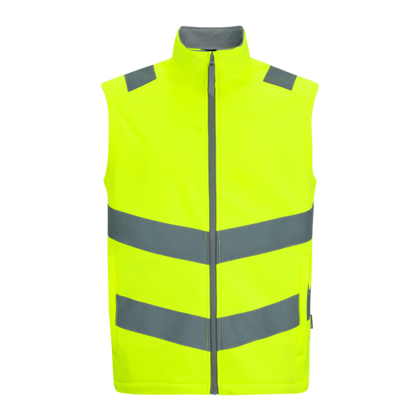 Men's Hi-Vis Pro Contract Ablaze Softshell Bodywarmer, front